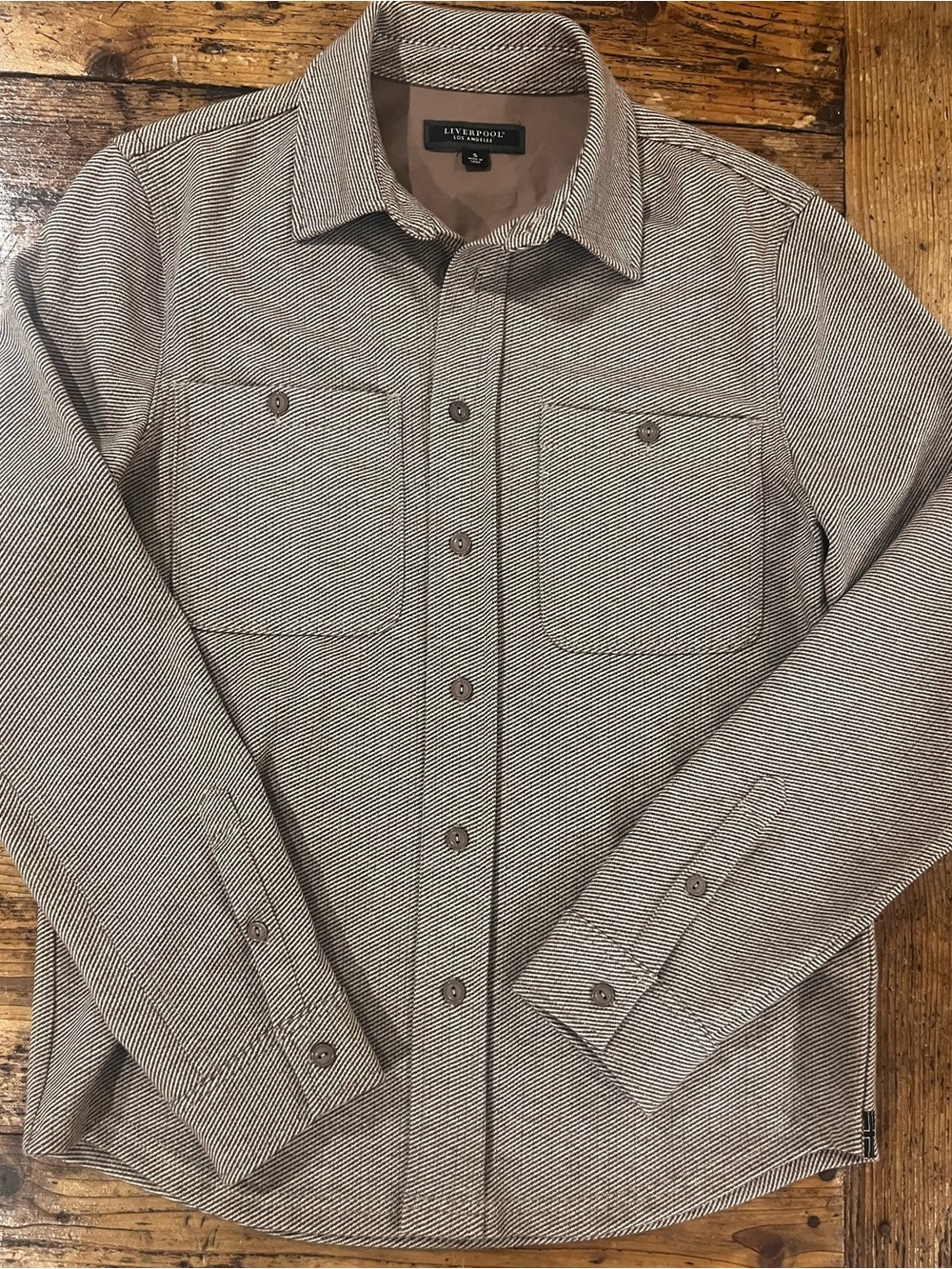 Liverpool Los Angeles Men’s Brown Herringbone “Shacket” Sz Small